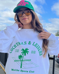 House Of LuLu Cocktails & Leisure Sweatshirt-WHITE