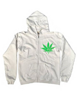 Load image into Gallery viewer, MADEWORN BE KIND ZIP FLEECE HOODIE IN VINTAGE WHITE