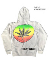 Load image into Gallery viewer, MADEWORN BE KIND ZIP FLEECE HOODIE IN VINTAGE WHITE