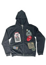 Load image into Gallery viewer, MADEWORN ROLLING STONES ZIP HOODIE IN COAL