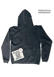 MADEWORN ROLLING STONES ZIP HOODIE IN COAL