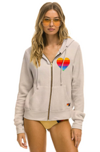 Load image into Gallery viewer, AVIATOR NATION RAINBOW HEART STITCH ZIP HOODIE - SAND