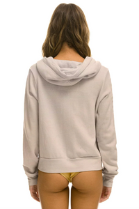 AVIATOR NATION RAINBOW HEART STITCH ZIP HOODIE - SAND