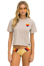 Load image into Gallery viewer, AVIATOR NATION HEART STITCH 5 BOYFRIEND TEE - SAND