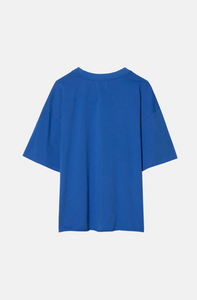 ELWOOD CLOTHING UNISEX OVERSIZED CROP CORE TEE IN VINTAGE COBALT