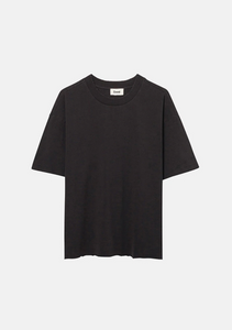 ELWOOD CLOTHING UNISEX OVERSIZED CROP CORE TEE IN VINTAGE BLACK