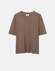 ELWOOD CLOTHING UNISEX OVERSIZED CROP CORE TEE IN VINTAGE BROWN