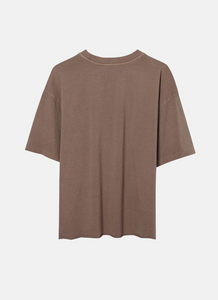 ELWOOD CLOTHING UNISEX OVERSIZED CROP CORE TEE IN VINTAGE BROWN