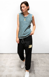 FREE CITY UNISEX LARGE SWEATPANT - BLACKSPACE/CREAM