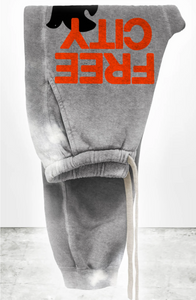 FREE CITY HEATHERBLEACHOUT LARGE pocket sweatpant -HEATHER ELECTRIC