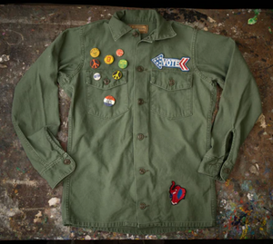 MADE WORN VOTE FOR PEACE ARMY JACKET