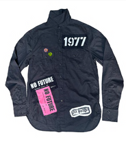 Load image into Gallery viewer, MADEWORN SEX PISTOLS CAMBRIC UNISEX SHIRT IN CHARCOAL GREY