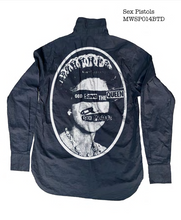 Load image into Gallery viewer, MADEWORN SEX PISTOLS CAMBRIC UNISEX SHIRT IN CHARCOAL GREY
