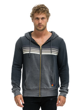 Load image into Gallery viewer, Aviator Nation 5 STRIPE UNISEX HOODIE - FADED SMOKE
