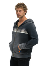 Load image into Gallery viewer, Aviator Nation 5 STRIPE UNISEX HOODIE - FADED SMOKE