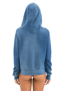 Aviator Nation 5 STRIPE UNISEX HOODIE - FADED WATER