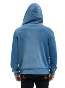 Aviator Nation 5 STRIPE UNISEX HOODIE - FADED WATER