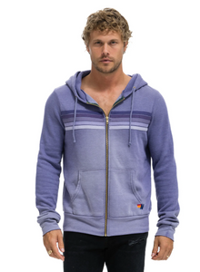 Aviator Nation 5 STRIPE UNISEX HOODIE - FADED GRAPE