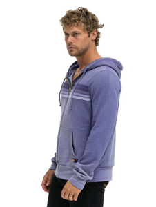 Aviator Nation 5 STRIPE UNISEX HOODIE - FADED GRAPE