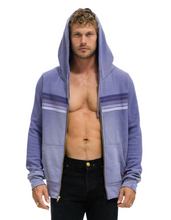 Load image into Gallery viewer, Aviator Nation 5 STRIPE UNISEX HOODIE - FADED GRAPE