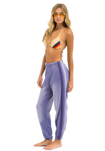 AVIATOR NATION 5 STRIPE WOMEN'S SWEATPANTS - FADED GRAPE