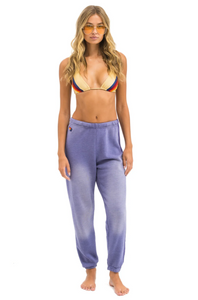 AVIATOR NATION 5 STRIPE WOMEN'S SWEATPANTS - FADED GRAPE