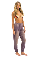 Load image into Gallery viewer, AVIATOR NATION 5 STRIPE WOMEN&#39;S SWEATPANTS - FADED MOCHA