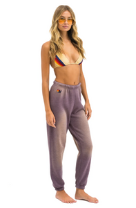 AVIATOR NATION 5 STRIPE WOMEN'S SWEATPANTS - FADED MOCHA