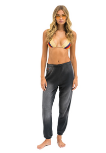 AVIATOR NATION 5 STRIPE WOMEN'S SWEATPANTS - FADED SMOKE