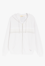 Load image into Gallery viewer, AVIATOR NATION UNISEX 5 STRIPE RELAXED ZIP HOODIE - DOVE GREY/WHITE GREY