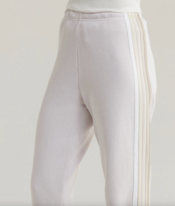 AVIATOR NATION 5 STRIPE WOMEN'S SWEATPANTS - DOVE GREY/WHITE GREY
