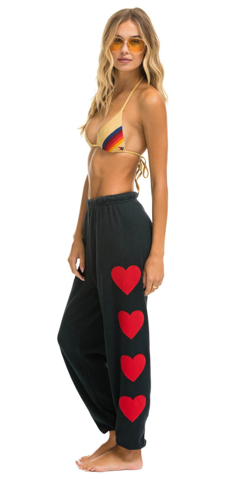 AVIATOR NATION HEART STITCH 4 SWEATPANTS - CHARCOAL