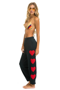 AVIATOR NATION HEART STITCH 4 SWEATPANTS - CHARCOAL