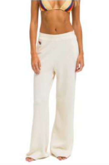AVIATOR NATION WIDE LEG POCKET SWEATPANTS - VINTAGE WHITE