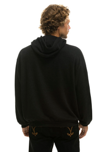 AVIATOR NATION UNISEX LOGO PULLOVER RELAXED HOODIE - BLACK