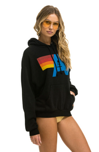 AVIATOR NATION UNISEX LOGO PULLOVER RELAXED HOODIE - BLACK