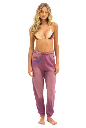 AVIATOR NATION VINTAGE LOGO SWEATPANTS - FADED BERRY