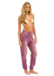 AVIATOR NATION VINTAGE LOGO SWEATPANTS - FADED BERRY
