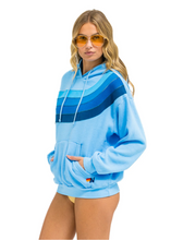 Load image into Gallery viewer, AVIATOR NATION WAVE STRIPE 4 PULLOVER UNISEX HOODIE RELAXED -SKY // BLUE