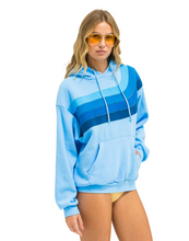 Load image into Gallery viewer, AVIATOR NATION WAVE STRIPE 4 PULLOVER UNISEX HOODIE RELAXED -SKY // BLUE