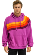 Load image into Gallery viewer, AVIATOR NATION WAVE STRIPE 4 PULLOVER UNISEX HOODIE RELAXED -MAGENTA/ORANGE