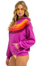 Load image into Gallery viewer, AVIATOR NATION WAVE STRIPE 4 PULLOVER UNISEX HOODIE RELAXED -MAGENTA/ORANGE