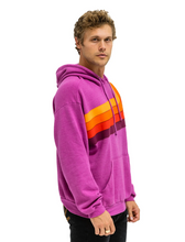 Load image into Gallery viewer, AVIATOR NATION WAVE STRIPE 4 PULLOVER UNISEX HOODIE RELAXED -MAGENTA/ORANGE