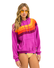 Load image into Gallery viewer, AVIATOR NATION WAVE STRIPE 4 PULLOVER UNISEX HOODIE RELAXED -MAGENTA/ORANGE