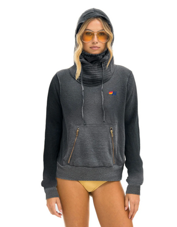 Aviator Nation Ninja Pullover Hoodie in Faded Smoke
