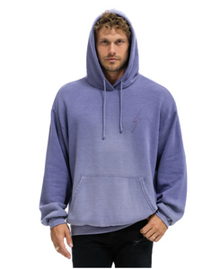 AVIATOR NATION UNISEX BOLT STITCH 2 RELAXED PULLOVER HOODIE - FADED GRAPE