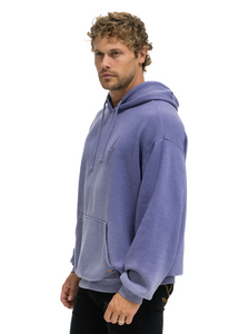 AVIATOR NATION UNISEX BOLT STITCH 2 RELAXED PULLOVER HOODIE - FADED GRAPE