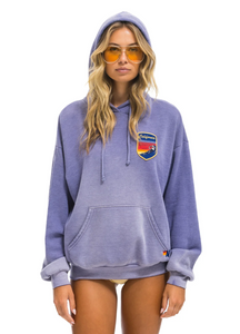 AVIATOR NATION UNISEX CALIFORNIA SKIER PATCH PULLOVER RELAXED HOODIE - FADED GRAPE