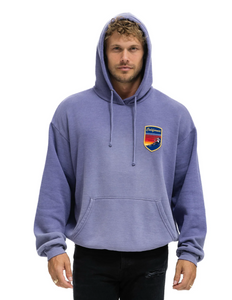 AVIATOR NATION UNISEX CALIFORNIA SKIER PATCH PULLOVER RELAXED HOODIE - FADED GRAPE