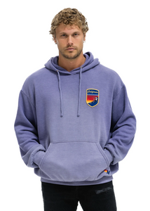AVIATOR NATION UNISEX CALIFORNIA SKIER PATCH PULLOVER RELAXED HOODIE - FADED GRAPE